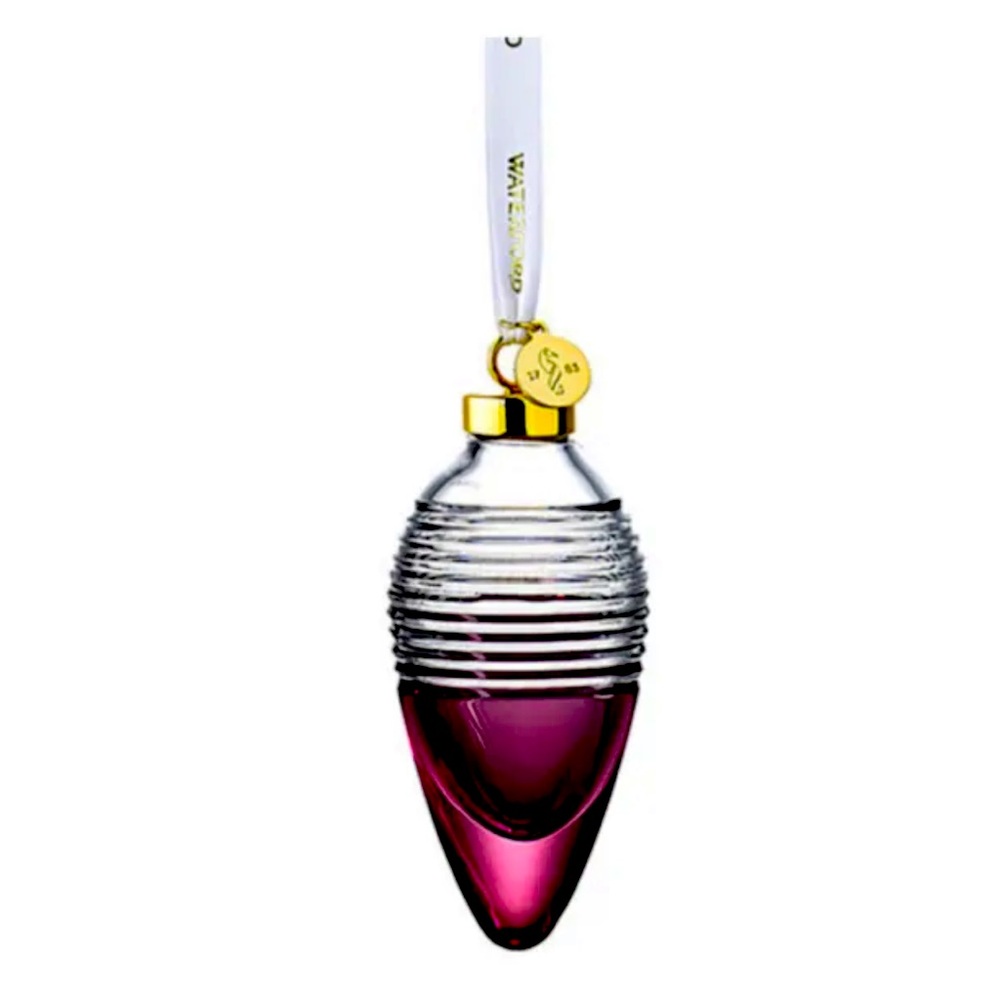 NIB Waterford Lismore Drop Love Cranberry Bauble  Christmas Ornament #1059694